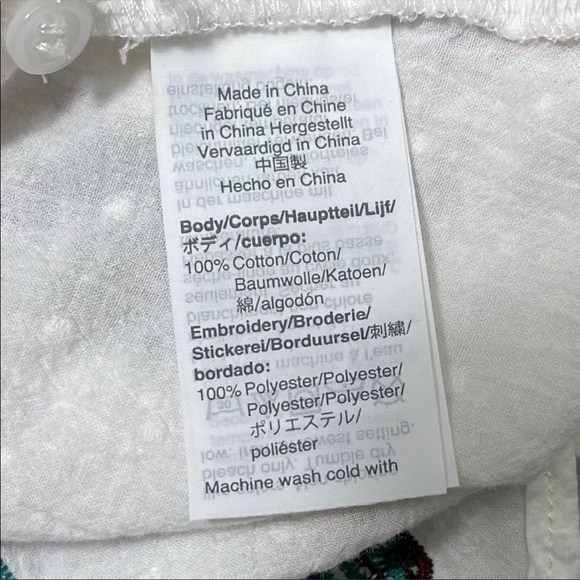 Madewell Button up XXS oversized button up,
white with flowers - Picture 5 of 6